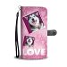 Siberian Husky Dog with Love Print Wallet Case-Free Shipping - Samsung Galaxy Grand PRIME G530