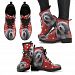 Valentine's Day Special-Bearded Collie Red Print Boots For Women-Free Shipping - Women's Leather Boots - Black - Valentine's Day Special-Bearded Collie Red Print Boots For Women-Free Shipping / US5.5 (EU36)