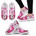 Whippet On Pink Print Running Shoes For Women- Free Shipping - Women's Sneakers - White - Whippet On Pink Print Running Shoes For Women- Free Shipping / US11 (EU42)