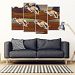 Whippet Racing Print-5 Piece Framed Canvas- Free Shipping - 4 Piece Framed Canvas - Whippet Racing Print-4 Piece Framed Canvas- Free Shipping / Framed