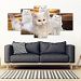 White Persian Cat Print- 5 Piece Framed Canvas- Free Shipping - 5 Piece Framed Canvas - White Persian Cat Print- 5 Piece Framed Canvas- Free Shipping / Framed