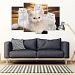 White Persian Cat Print- 5 Piece Framed Canvas- Free Shipping - 4 Piece Framed Canvas - White Persian Cat Print- 4 Piece Framed Canvas- Free Shipping / Framed