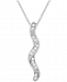 Diamond Twisted Bar 18" Pendant Necklace (1/10 ct. t. w. ) in Sterling Silver