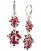 Marchesa Gold-Tone Stone & Crystal Cluster Drop Earrings.