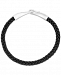 Effy Men's Black Leather Braided Bracelet in Sterling Silver