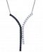 Diamond Curved Bar Y 18" Pendant Necklace (1 ct. t. w. ) in 14k White Gold
