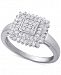 Diamond Square Ring (1/2 ct. t. w. ) in Sterling Silver or 18k Gold-Plated Sterling Silver