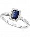 Sapphire (5/8 ct. t. w. ) & Diamond (1/8 ct. t. w. ) Ring in 14k White Gold