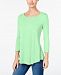 Jm Collection Petite Three-Quarter-Sleeve Top, Created for Macy's