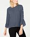 Ny Collection Petite Bell-Sleeve Top