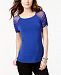 I. n. c. Petite Ruched Illusion-Sleeve Top, Created for Macy's
