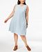 Style & Co Plus Size Cotton Raw-Hem Denim Swing Dress, Created for Macy's