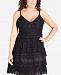 City Chic Trendy Plus Size Tiered-Lace Dress