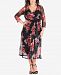 City Chic Trendy Plus Size Floral-Print Draped Dress