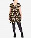 City Chic Trendy Plus Size Printed Zip-Front Tunic