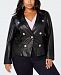 I. n. c. Plus Size Faux-Leather Blazer, Created for Macy's
