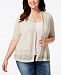 Charter Club Plus Size Open-Front Pointelle Cardigan, Created for Macy's