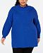 525 America Plus Size Cotton Ruffled-Neck Sweater, Created for Macy's