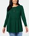 Style & Co Plus Size Mixed-Stitch Tunic Sweater, Created for Macy's