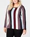 I. n. c. Plus Size Striped Sweater, Created for Macy's