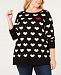 Charter Club Plus Size Heart-Print Tunic Sweater, Created for Macy's