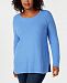 Charter Club Plus Size Seed-Stitched Tunic Sweater, Created for Macy's