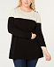 Charter Club Plus Size Colorblocked Sweater, Created for Macy's