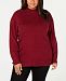 Karen Scott Plus Size Textured Mock Turtleneck Sweater, Created for Macy's