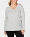 Karen Scott Plus Size Cotton Marled-Knit Tunic Top, Created for Macy's