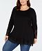 Style & Co Plus Size Lace-Trimmed Ruffled Sweater, Created for Macy's