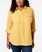 Charter Club Plus Size Cuffed-Sleeve Shirt, Created for Macy's