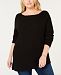 525 America Plus Size Cotton Asymmetrical Hem Sweater, Created for Macy's