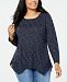 Style & Co Plus Size Space-Dyed Lace Handkerchief-Hem Top, Created for Macy's