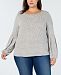 I. n. c. Plus Size Pearl-Embellished Puff-Sleeve Sweater, Created for Macy's