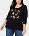 Karen Scott Plus Size Cotton Reindeer-Print T-Shirt, Created for Macy's