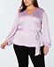 I. n. c. Plus Size Belted Blouson-Sleeve Top, Created for Macy's