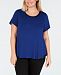 Alfani Plus Size Satin-Trimmed T-Shirt, Created for Macy's