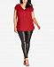 City Chic Trendy Plus Size Lace-Sleeve Zippered Top