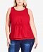 City Chic Trendy Plus Size Pleated Tank Top