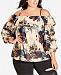 City Chic Trendy Plus Size Printed Off-The-Shoulder Top