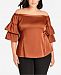 City Chic Trendy Plus Size Charming Off-The-Shoulder Top