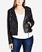 City Chic Trendy Plus Size Faux-Leather Whipstitched Biker Jacket