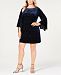 Jessica Howard Plus Size Bell-Sleeve Velvet Intarsia Dress