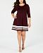 Jessica Howard Plus Size Striped Fit & Flare Sweater Dress