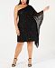 Adrianna Papell Plus Size Sequined One-Shoulder Dress