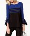 Alfani Striped Bell-Sleeve Sweater, Created for Macy's