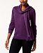 Karen Scott Luxsoft Studded Detachable-Scarf Sweater, Created for Macy's