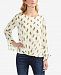 Vince Camuto Printed Flutter-Sleeve Top