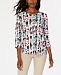 Jm Collection Printed Jacquard Top, Created for Macy's