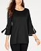 Alfani Piped Tie Sleeve Top, Created for Macy's